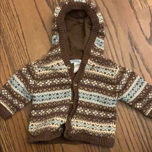 Boys Janie and Jack hooded sweater 3-6 months